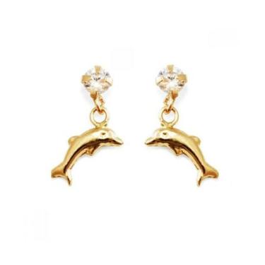 Imagem de Brinco De Ouro 18k Golfinho Infantil - Elegancy Joias