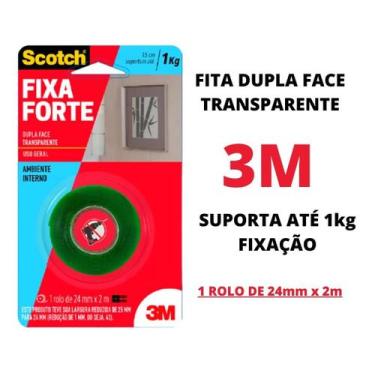 Imagem de Fita Dupla Face 3m Fixa Forte Transparente 24 Mm X 2 M