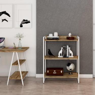 Imagem de Estante para Livros Industrial 104cmx80cm 3 Prateleiras Kuadra - Compa