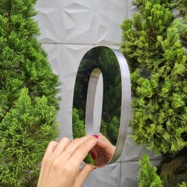 Imagem de Número residencial em aço inox 20cm Casa Portão 3d- Estoque disponível