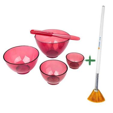 Imagem de Kit 4 Cubetas De Silicone, 2 Espátulas Estética E Pincel Peeling nº 6 