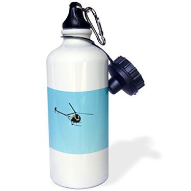 Imagem de 3dRose Kit de helicóptero hovers in blue sky - garrafa de água esportiva, 600 ml, branco