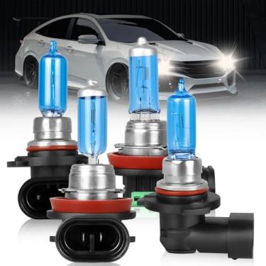 Imagem de NSDXCT Para Honda Civic 2016 2017 2018 2019 2020 Lâmpadas de farol de halogêneo de alto desempenho 9005 farol alto + farol baixo H11, lâmpada de substituição de carro branca quente super brilhante, 4