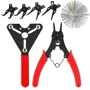 Imagem de Glarks 3 peças de ferramentas de fixação de embreagem CA suporte de embreagem ajustável e alicate de anel de pressão 4 em 1 com kit sortido de calibre de feltro, compatível com compressores de CA para veículos domésticos e importados