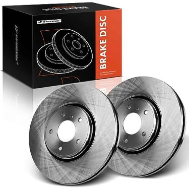 Imagem de A-Premium Conjunto de rotores de freio a disco ventilado dianteiro compatível com Infiniti FX35 2005-2012, FX37 2013, FX45 2005-2008, QX70 2014 3,7L conjunto de 2 peças