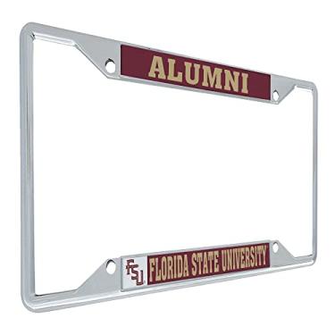 Imagem de Florida State University FSU Seminoles Moldura de placa de licença de metal para frente ou traseira do carro oficialmente licenciada (ex-aluno FSU vermelho)