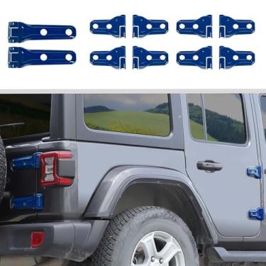 Imagem de JWWY Para Jeep JL Kits de dobradiça de porta Tampa de dobradiça de pneu sobressalente Suporte de dobradiça Guarnição da tampa da dobradiça Apto para 2018-2024+Jeep Wrangler JL JLU & Gladiator JT