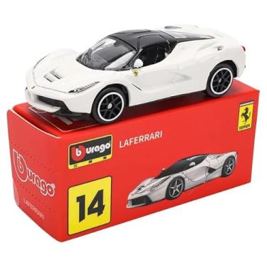 Imagem de Bburago 1:64 Scale Ferrari Series Model Collection Race Diecast Metal Model Car (LAFERRARI White)