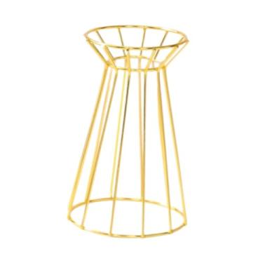 Imagem de WeiLaiKeQi Suporte para flores de casamento Suporte para plantas aéreas Suporte de metal Vaso de flores para festival de celebração, Dourado