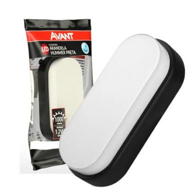 Imagem de 8 Arandela Tartaruga Led Preta Ip65 12w Branco Frio 6500k - Avant, Hum