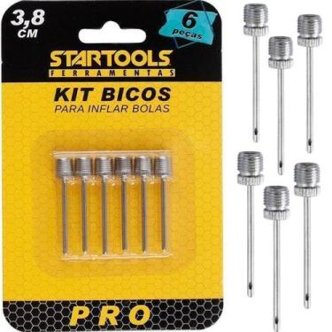 Imagem de Kit 6 Bicos para Bomba de Ar Inflar Bolas Futebol Volei Basquete Agulh