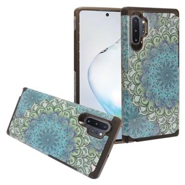 Imagem de Eaglecell - Para Samsung Galaxy Note10 Plus, Note 10 Plus (SM-N975) - Capa de telefone com imagem híbrida - AD1 flor azul
