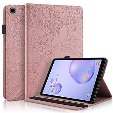 Imagem de Pefcase Capa para Samsung Galaxy Tab A de 2020 cm SM-T307 Couro PU Capa Carteira Leve Flip com Porta-Lápis Bolso para Cartão para Galaxy Tab A 8.4 Tablet 2020 - Ouro Rosa