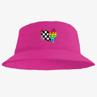 Imagem de Chapéu Bucket Hat Estampado Coraçao - MP Moda Masculina, Único, Pink