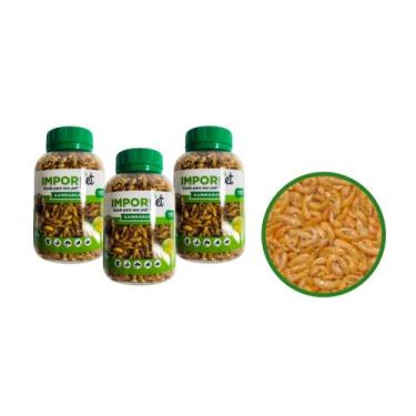 Imagem de 4 Potes com Gammarus Desidratado para Aves Peixes Répteis 20g Importad