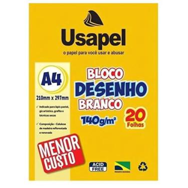 Imagem de Bloco Desenho Escolar A4 Branco 140gm 20 Folhas Usapel - FABER-CASTELL