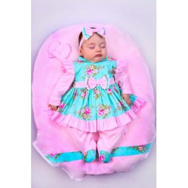 Imagem de Kit Saída De Maternidade Menina COLEÇÃO POMPOM: 05 PEÇAS - LALU ENXOVA