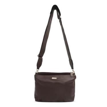 Imagem de Bolsa tiracolo/transversal feminina de couro Val - Bolsa de couro tran
