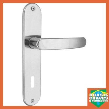 Imagem de Fechadura para porta de Quarto Cromada Inox Premium 2700/71 40mm Alian