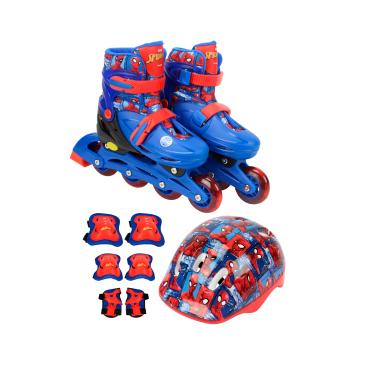 Imagem de BBR Toys Patins 2 em 1 4 rodas 32/35 com Kit de Proteção Marvel Homem Aranha