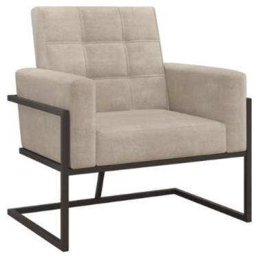 Imagem de Poltrona Base de ferro para Manicure Sala de Estar Decorativa Cadeira 