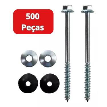 Imagem de Parafusos para Telha Kit Completo com 500 unid 5/16x110mm Daja Pratic