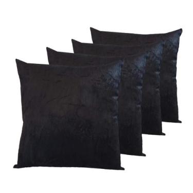 Imagem de Kit 4 Almofadas Silicone Decorativas Tecido Sued Lisas 45x45 Com Zíper