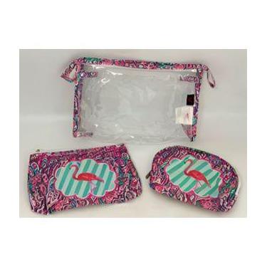 Imagem de Kit 03 Necessaire Bolsa Organizador de Mala Viagem Maquiagem - Mais Te