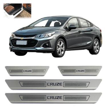 Imagem de Kit soleira de porta aço inox escovado chevrolet cruze - Sofisti-Car