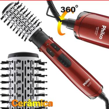 Imagem de Escova Rotativa Modeladora Philco Spin Brush PEC04V Seca Modela Alisa Ceramic