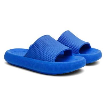 Imagem de Chinelo Nuvem Slide Tratorado Flexível Confortável - Valentina K, Azul