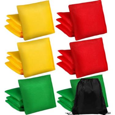 Imagem de CACASO 24 sacos de feijão, mini sacos de feijão para jogar, pufes de nylon, jogos de arremesso à mão, sacos de feijão coloridos, sacos de feijão para jogar sacos, pufes para jogos de família,