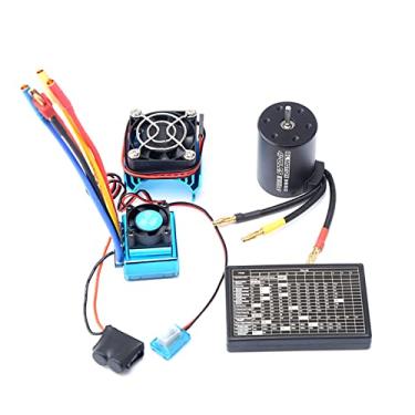 Imagem de Daconovo Motor sem escova 3650 2300KV e ESC 120A com combinação de dissipador de calor de cartão de programa para peça de barco com controle remoto para carro 1:8/1:10