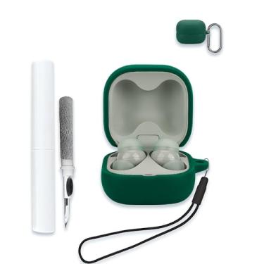 Imagem de Capa para fones de ouvido Sony LinkBuds Fit verdadeiramente sem fio com cancelamento de ruído, capa protetora de silicone macio, portátil, resistente a arranhões, com kit de limpeza, mosquetão e