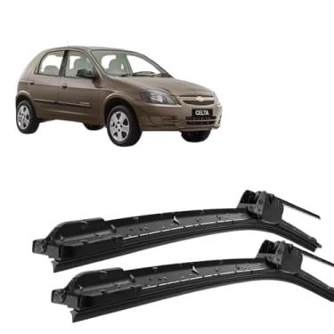 Imagem de Par Palheta Limpador ParaBrisa em Silicone Compativel com Chev Gm Celta 2000 2001 2002 2003 2004 2005 2006 2007 Tipo Gancho