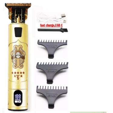 Imagem de Conjunto Barbeador Profissional Vintage T9 Dourado