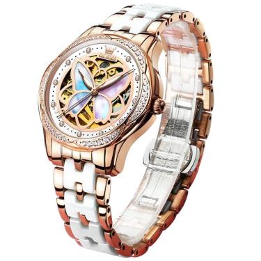 Imagem de Relógio OLEVS Butterfly White Ceramic Automatic Women