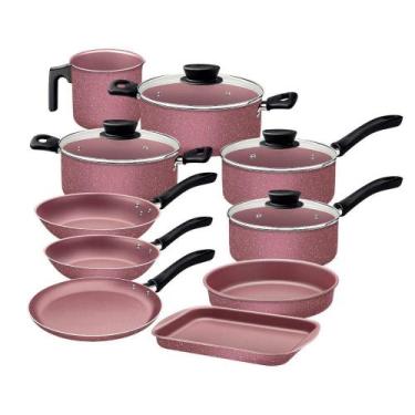 Imagem de Jogo De Panelas Tramontina Linz 10 Peças Em Alumínio Antiaderente Star