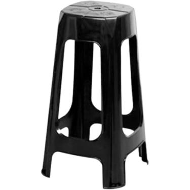 Imagem de Banqueta Plástica Alta Para Balcão Cozinha Área De Lazer Preto – Ergonomia, Resistência e Versatilidade - Escritex