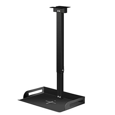 Imagem de Drsn Suporte universal de teto com bandeja para câmera de projetor, 91-170 cm ajustável, rolamento de carga de 5 kg, instalação sem orifício, roteamento de cabo no tubo, suporte universal de teto para