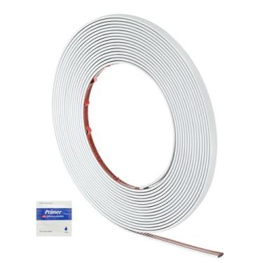 Imagem de HARFINGTON Acabamento de moldagem de descascar e colar 9 m x 1 cm acabamento de parede flexível autoadesivo PVC parede canto lacuna guarnição de vedação para parede teto piso armário azulejo borda