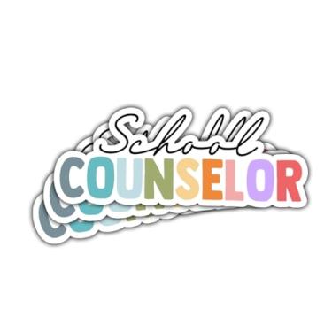 Imagem de 3 peças de adesivos de cor arco-íris de conselheiros escolares, adesivos de professores de aconselhamento, adesivos de volta às aulas para professores, presentes de agradecimento de professores para