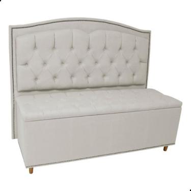 Imagem de Kit Cabeceira e Calçadeira Com Baú 195 cm King Casal Diana Suede - Fin