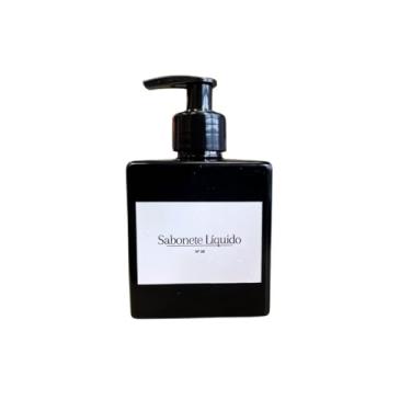 Imagem de Kit de Viagem Frasco 250ml Organizador de Banheiro Lavabo Sabonete Líquido Shampoo Condicionador (Cristal) (Ambar c/Preto)