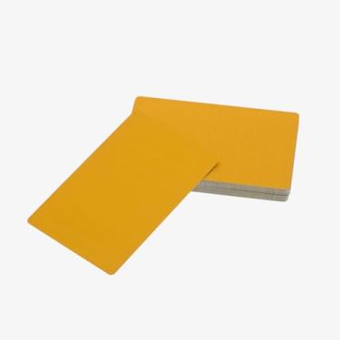 Imagem de Pacote com 50 cartões de visita de metal em branco, folha de alumínio, gravação, etiquetas de metal, materiais para gravadores CNC, gravação a laser, cartões de presente DIY (ouro escuro)