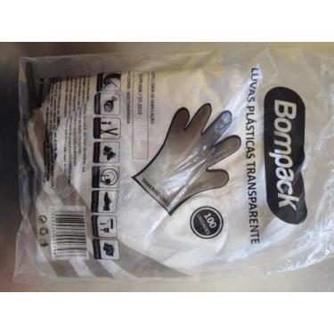 Imagem de Luva plástica transparente pact c/100unid  - Bompack