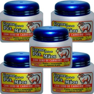 Imagem de Creme para os Pés e Mãos San Jully Com Sebo de Carneiro Pote 240g Kit 