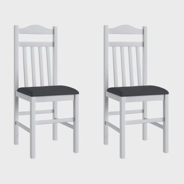 Imagem de Duas Cadeiras para Sala de Jantar Madeira Maciça 300 Branco
