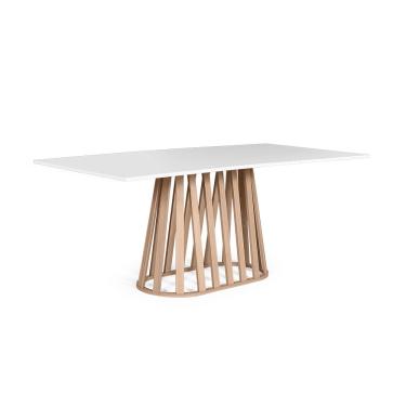Imagem de Mesa de Jantar Retangular 6 Lugares 160x90cm Gabi Branco/Jade - Straub Web