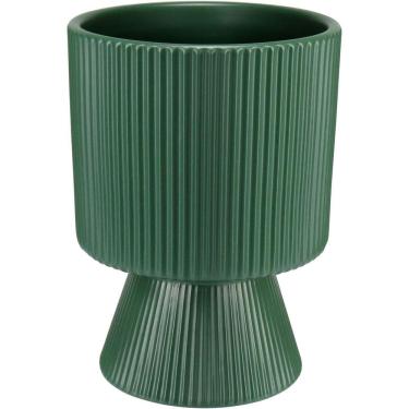 Imagem de Cachepô Vaso Decorativo Planta Redondo Home&co Cerâmica 16x12x12cm Verde